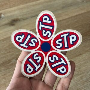 Vintage STP Flower Peel Sticker 4” Oil Gas Racing Decal 1970s NOS Deadstock
